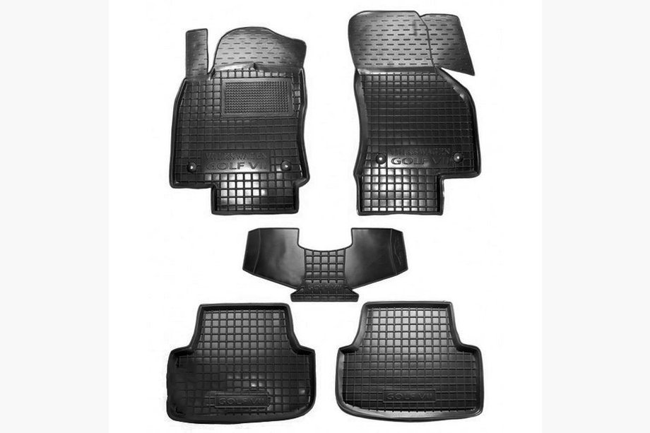 Volkswagen Golf 7/E-Golf 2012–2020 Gummimattor med hög kant (Autogumm) Image
