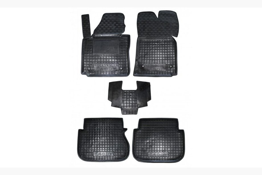 Volkswagen Caddy 2004–2010 Gummimattor med hög kant (Autogumm) Image