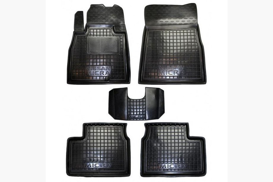 Nissan Micra K13 2011–2016 Gummimattor till kupén med hög kant 2013+ (Autogumm) Image