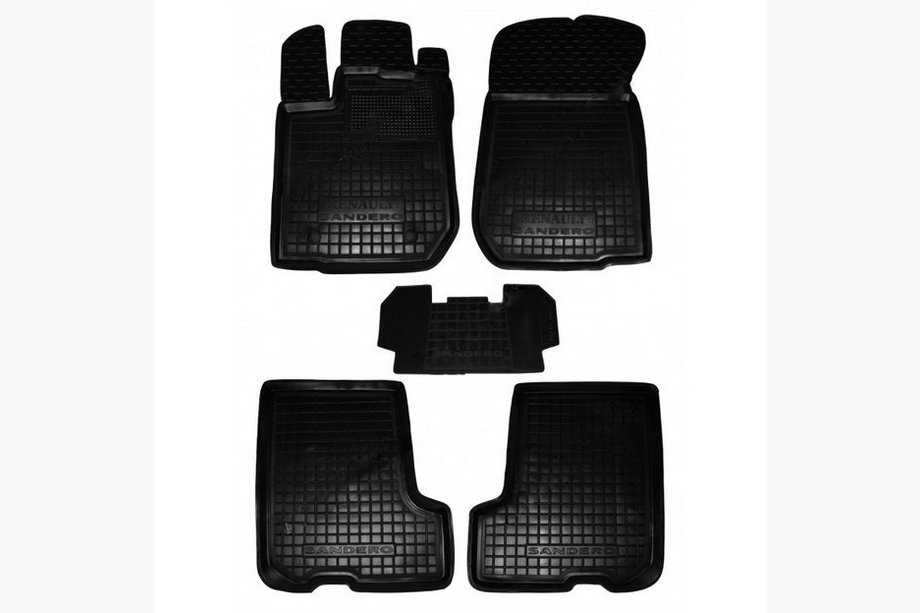 Renault Sandero 2013–2022 Gummimattor med hög kant (Autogumm) Image