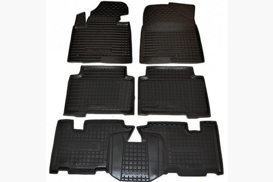 Hyundai Santa Fe 3 2012–2018 Gummimattor med kant Grand 7-sits 3:e raden 2014+ (Autogumm) Image