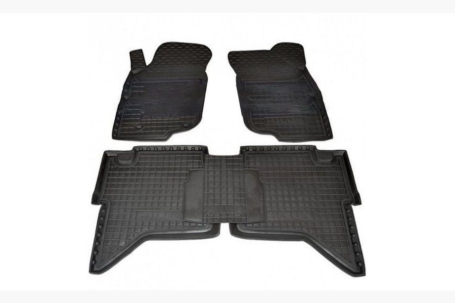 Toyota Hilux 2006–2015 Gummimattor med hög kant (Autogumm) Image