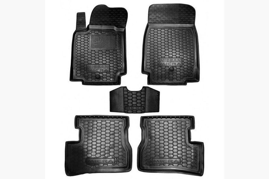 Nissan Micra K12 2003–2010 Gummimattor med hög kant (Autogumm) Image
