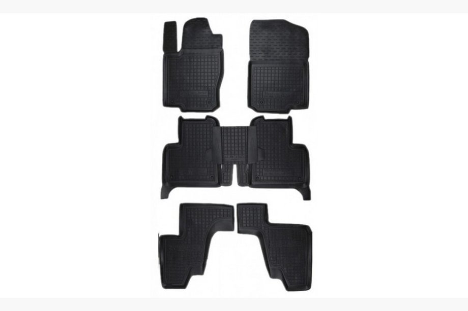 Mercedes GL/GLS-klass X166 2012–2019 Gummimattor till kupén med hög kant, 7 säten (Autogumm) Image