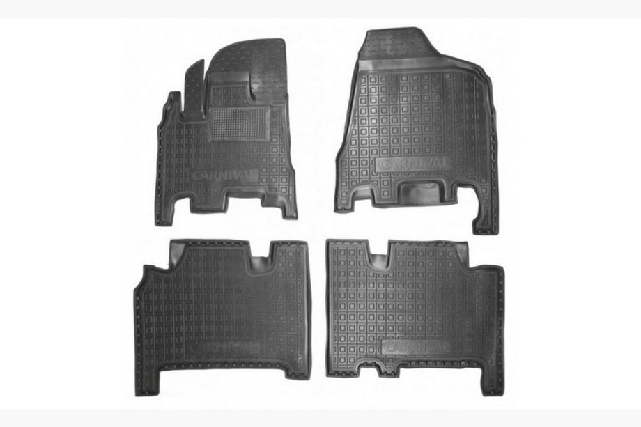 Kia Carnival 2002–2013 Gummimattor med kant АКПП 2006+ första och andra raden (Autogumm) Image