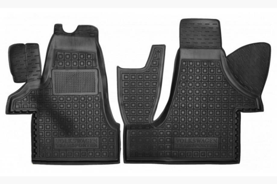 Volkswagen T5 Transporter 2003–2010 Gummimattor med kant (Autogumm, fram för 1+2) Image