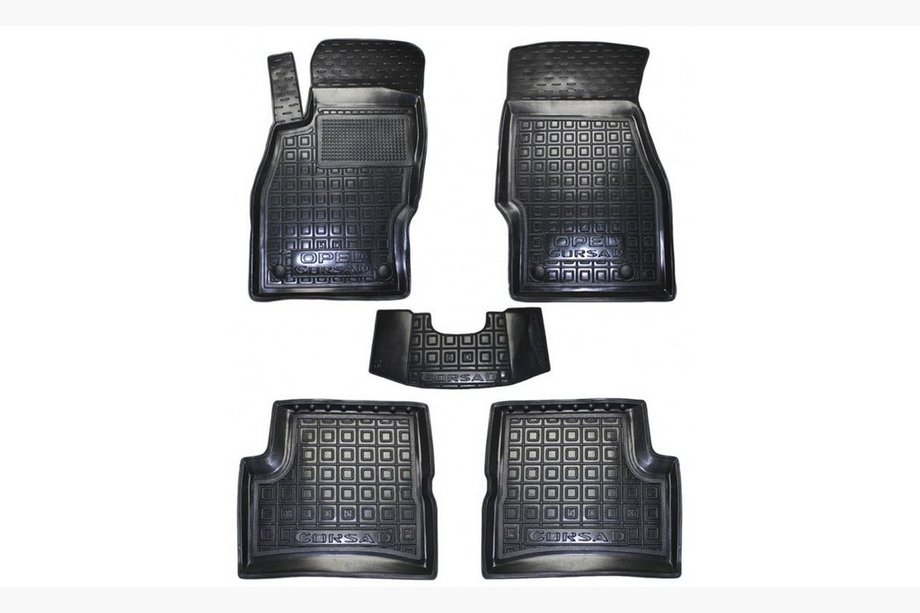 Opel Corsa D 2007–2014 Gummimattor till kupén med 5D-kant (Autogumm) Image
