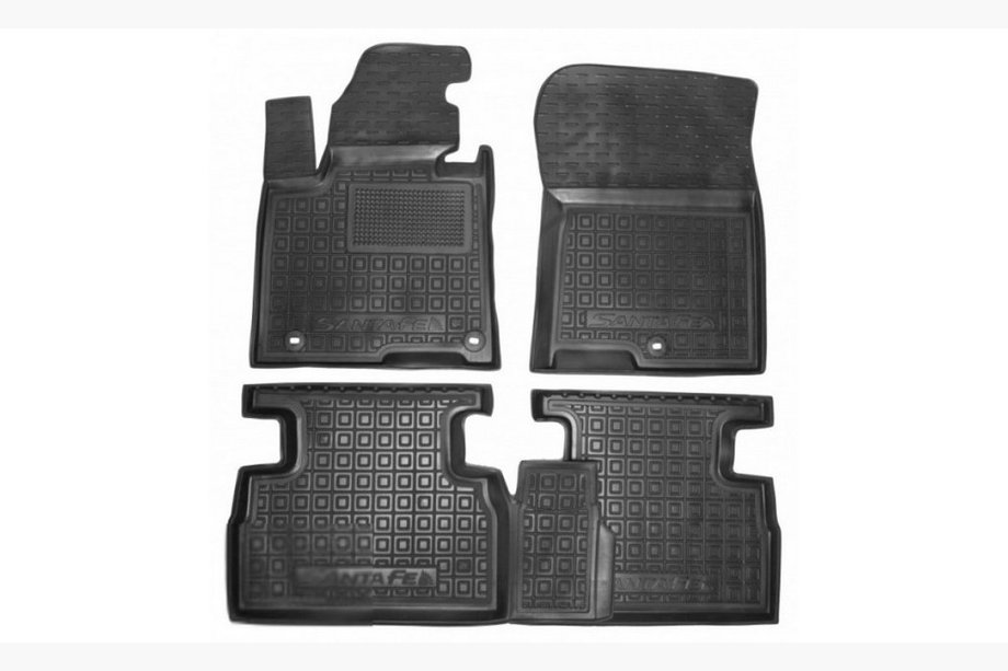 Hyundai Santa Fe 4 2018–2023 Gummimattor med hög kant, 5-sits (Autogumm) Image