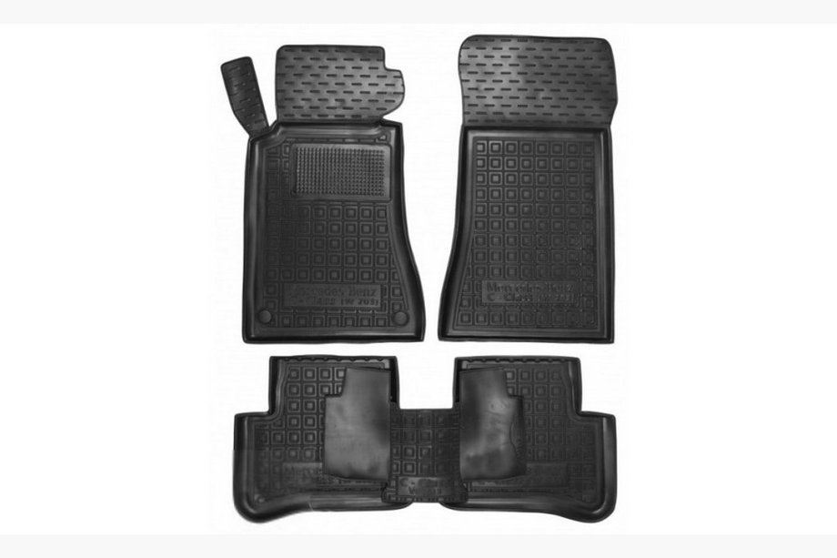 Mercedes C-klass W203 2000–2007 Gummimattor med hög kant (Autogumm) Image