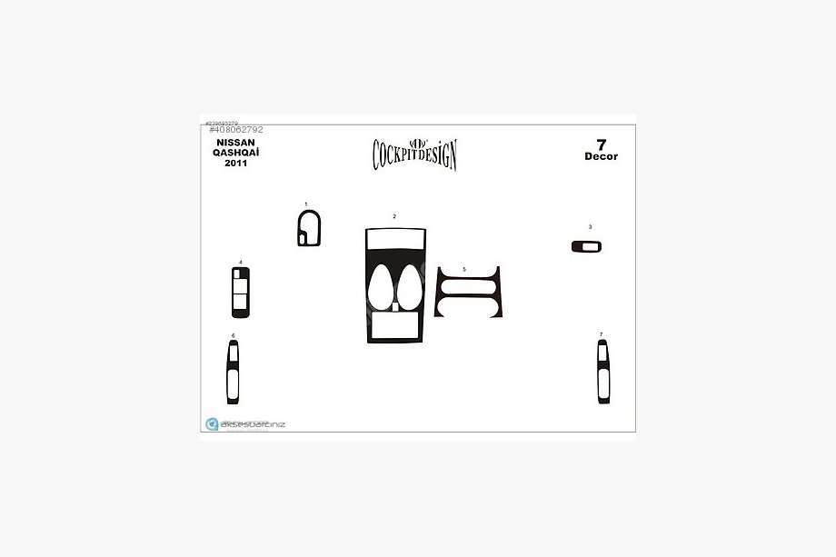 Nissan Qashqai 2010–2014 Instrumentpanelslister (Meric) Kolfiber Foto 3