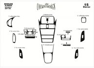 Nissan Almera N16 2000–2006 Instrumentpanelslister (03-06) Aluminium foto 4
