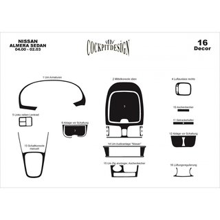 Instrumentpanelslister (00-03) Nissan Almera N16 2000–2006 foto 2