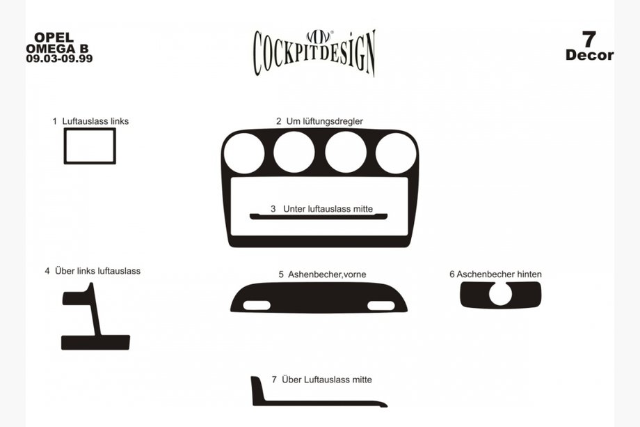 Opel Omega B 1994–2003 Instrumentpanelskydd (1993-1999) Foto 4