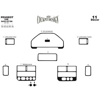 Instrumentpanelskydd (1991-1996) Peugeot 106 1991–2003 foto 3