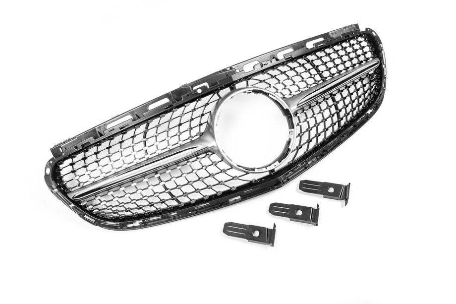 Mercedes E-class W212 2009–2016 Frontgrill Diamond Silver (för Avantgarde och AMG-Line, 2013-2016) Foto 9