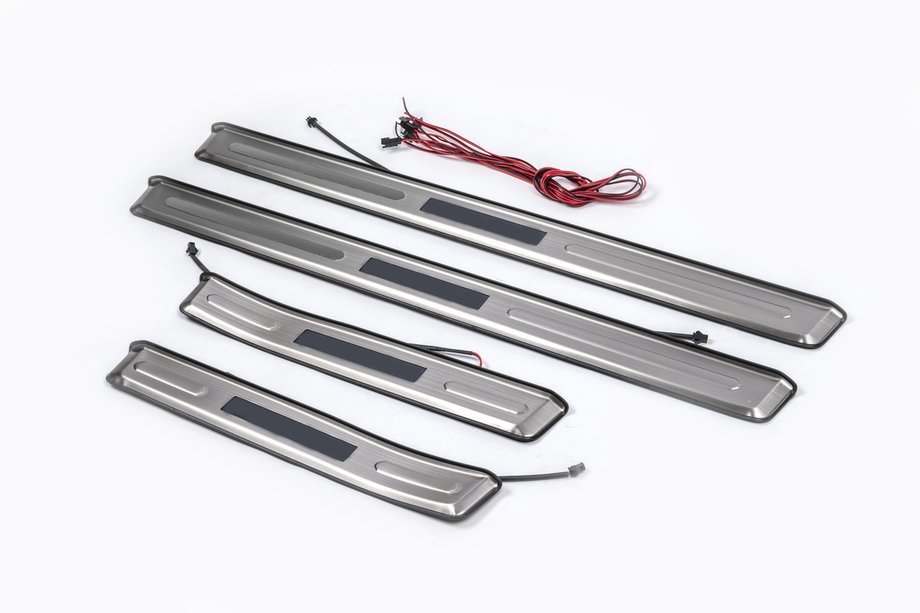 Toyota Land Cruiser Prado 150 2009–2023 Instegslister med belysning (4 st, rostfritt stål) Image