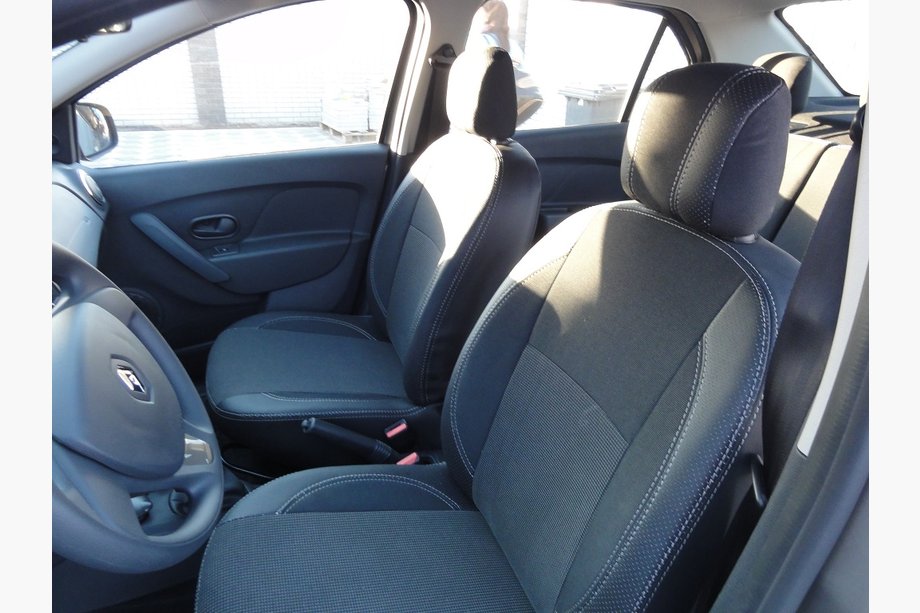 Renault Logan II 2013–2022 Bilklädsel (konstläder + tyg, Premium) Image