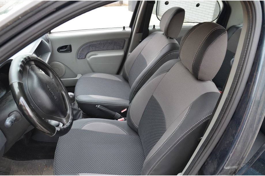 Renault Logan I 2005–2008 Nyhet! Brothers Premium bilsätesöverdrag i konstläder Image