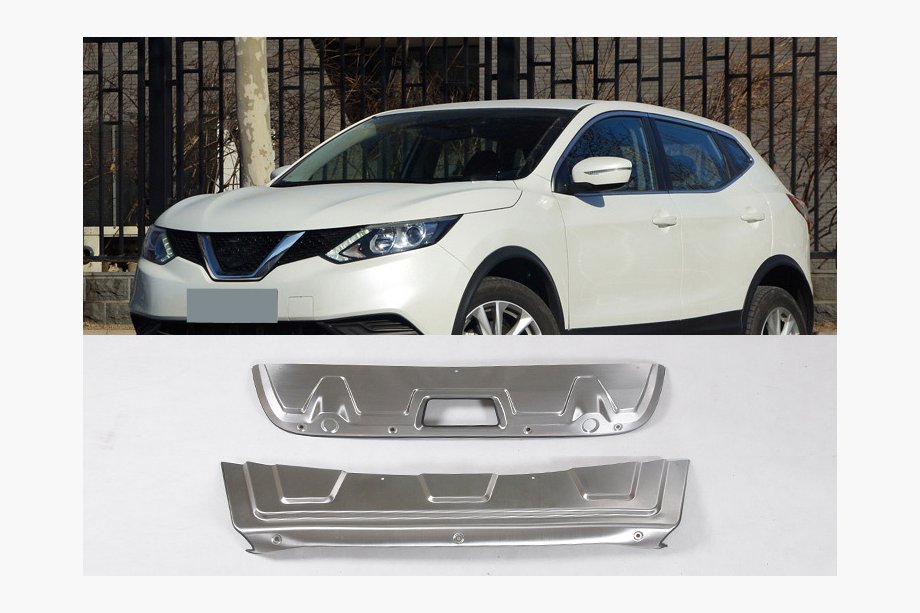 Nissan Qashqai 2014–2021 B-sortiment! Främre och bakre läppspoiler V2 (rostfritt stål) Image
