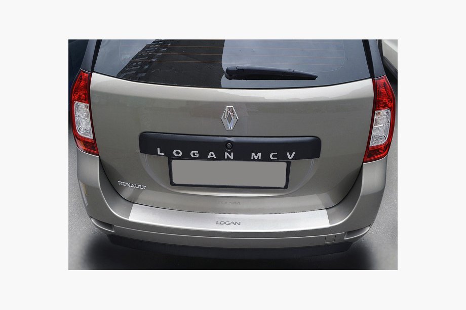 Renault Logan MCV 2013–2022 Bakre stötfångarskydd med bockning NatANika (rostfritt stål) Image