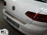 Volkswagen Passat B8 2015–2023 Bakre stötfångarskydd med kant Nataniko (rostfritt stål) foto 1