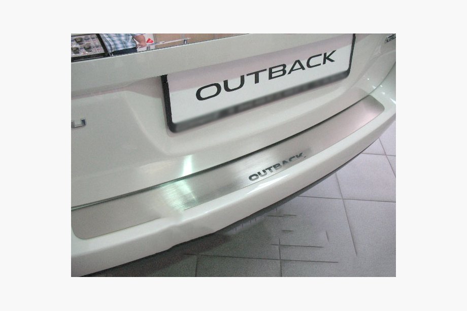 Subaru Outback 2009–2014 Natanika lastskydd för bakre stötfångare (rostfritt stål) Image