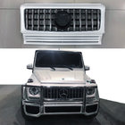 Mercedes G class W463 1990–2018 Frontgrill (GT, med kromlister) Vit med kromlister foto 3