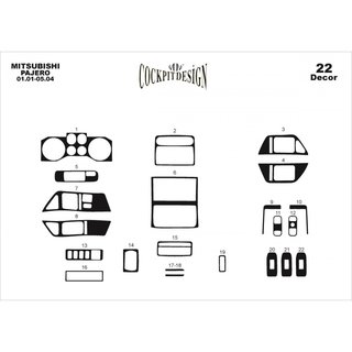 Instrumentpanelslister (Meric) Mitsubishi Pajero Wagon III 1999–2006 foto 2