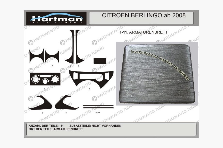 Peugeot Partner Tepee 2008–2018 Kampanj!!! Interiörtuning i aluminiumlook Image