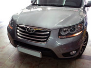 Hyundai Santa Fe 2 2006–2012 Kromlister till grillen (2010-2012, 4 st, rostfritt stål) foto 2