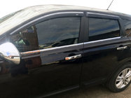 Nissan Qashqai 2007–2010 Yttre kromlister runt rutorna (4 st, rostfritt stål) Standardutförande, Carmos – turkiskt stål foto 1