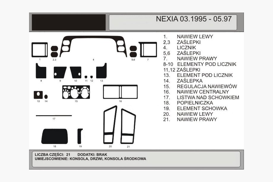 Daewoo Nexia 1995–2016 KAMPANJ! Instrumentpanelsinlägg i trälook (1995-1997) Image