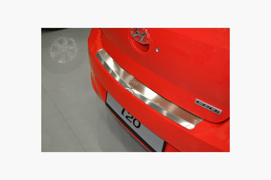 Hyundai I-20 2008–2012 Bakre stötfångarskydd med kant Nataniko (rostfritt stål) Image