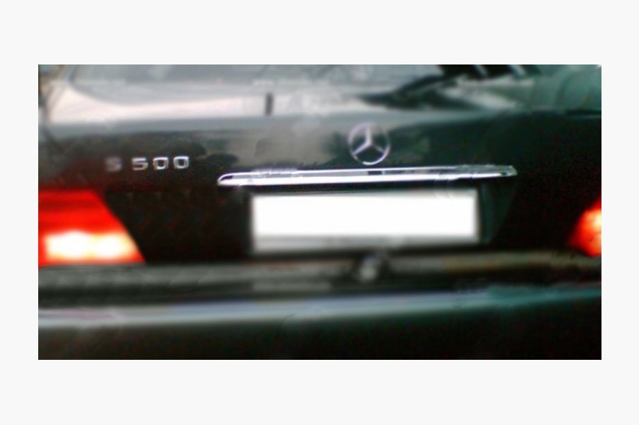 Mercedes S-class W140 1991–1998 List ovanför registreringsskylten (rostfritt stål) Foto 1
