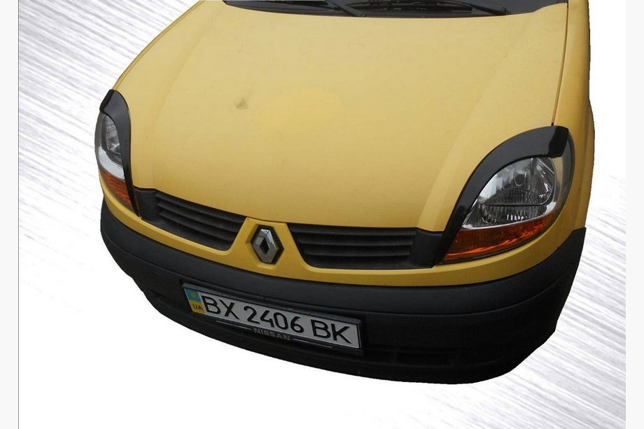 Renault Kangoo 1998–2008 Strålkastarögonlock (2 st, svart ABS) (2003-2008) Blank svart Image