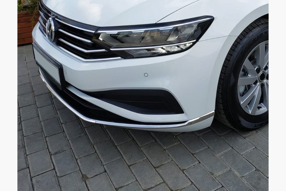 Volkswagen Passat B8 2015–2023 Kromlister för främre stötfångare (2019+, 3 st, rostfritt stål) Image