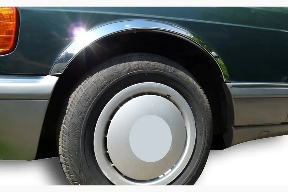 Mercedes S-class W126 1979–1991 Hjulhuslister (4 st, rostfritt stål) Image