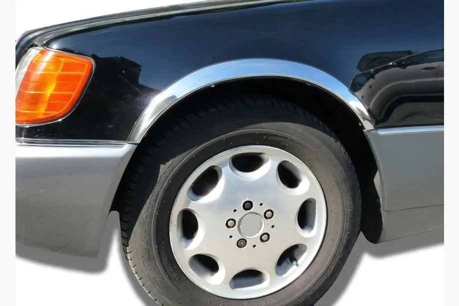 Mercedes S-class W140 1991–1998 Skärmkantslister (Short/Long, 4 st, rostfritt) Image