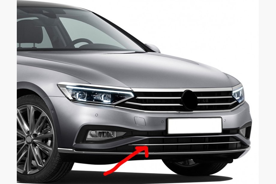 Volkswagen Passat B8 2015–2023 Övre stötfångarlist (2019+, 1 st, rostfritt stål) Image