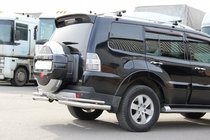 Mitsubishi Pajero Wagon III 1999–2006 Bakre skyddsbåge AK003 Dubbel (rostfritt) foto 2