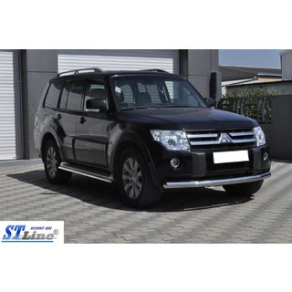 Främre skyddsbåge ST008 (rostfritt) Mitsubishi Pajero Wagon IV 2006–2021 foto 4