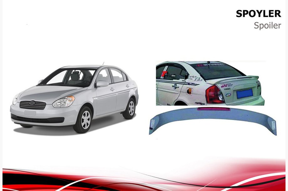 Hyundai Accent 2006–2010 Spoiler Niken (för lackering) Image