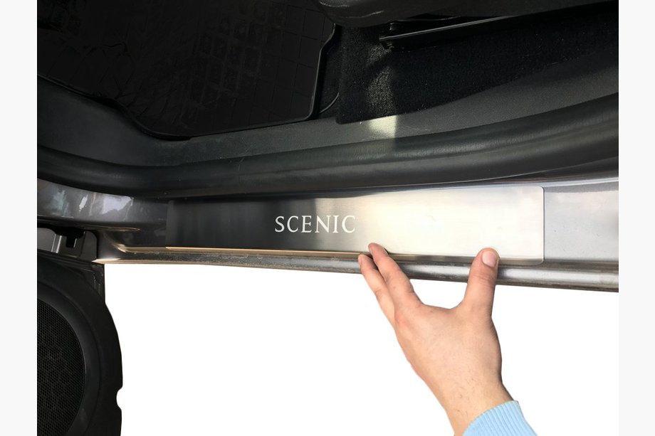 Renault Scenic/Grand 2009–2016 Instegslister Nataniko (4 st, rostfritt stål) Standard – Lohmann monteringstejp, 0,5 mm Image