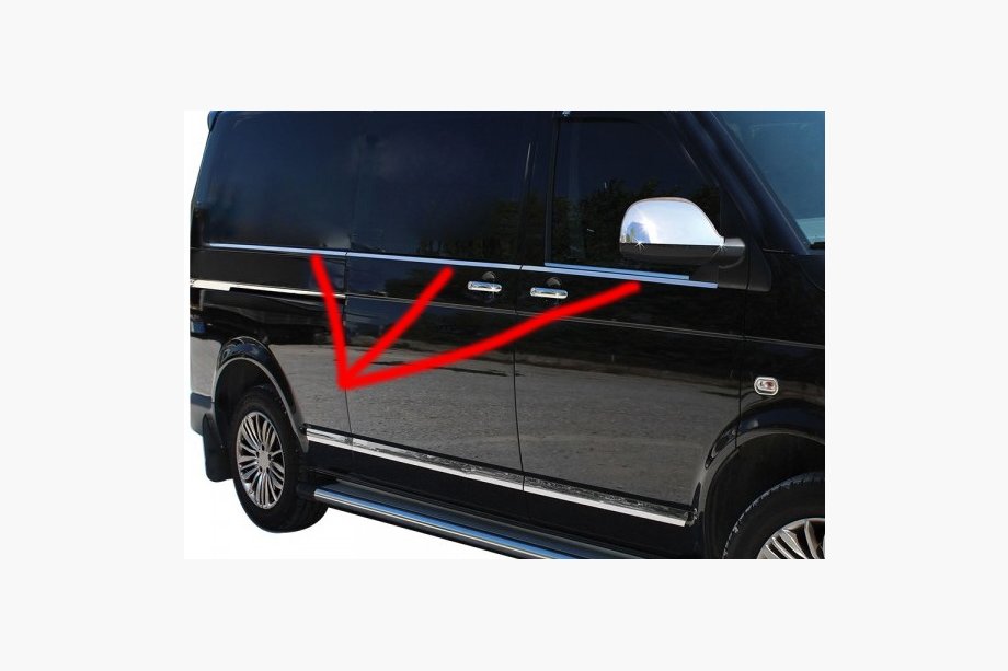 Volkswagen T5 Caravelle 2004–2010 Nedre fönsterlist (6 delar, rostfritt stål) Lång hjulbas Foto 11