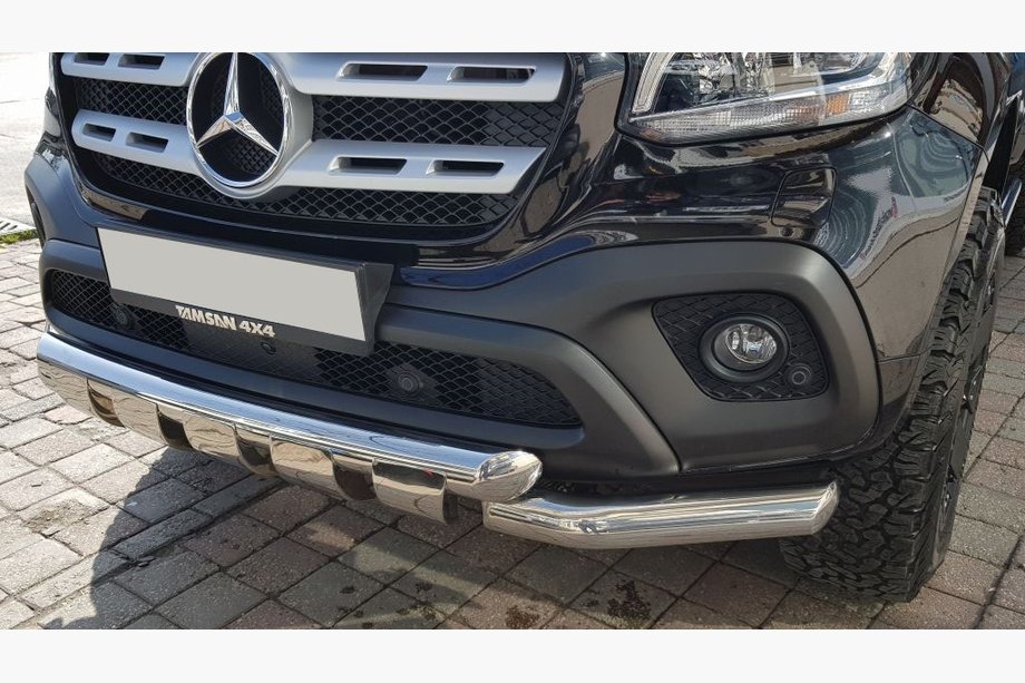Mercedes X class 2017–2020 Främre skyddsrör Gronder (rostfritt, 70 mm) Image