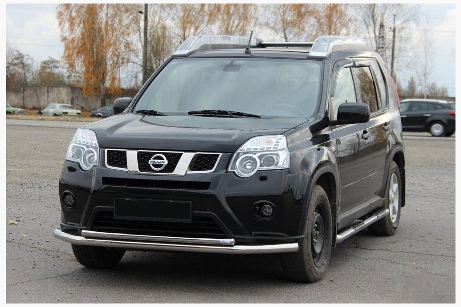 Nissan X-trail T31 2007–2014 Främre frontbåge ST014 (rostfritt) Image