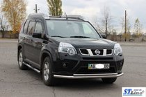 Nissan X-trail T31 2007–2014 Främre frontbåge ST014 (rostfritt) foto 2