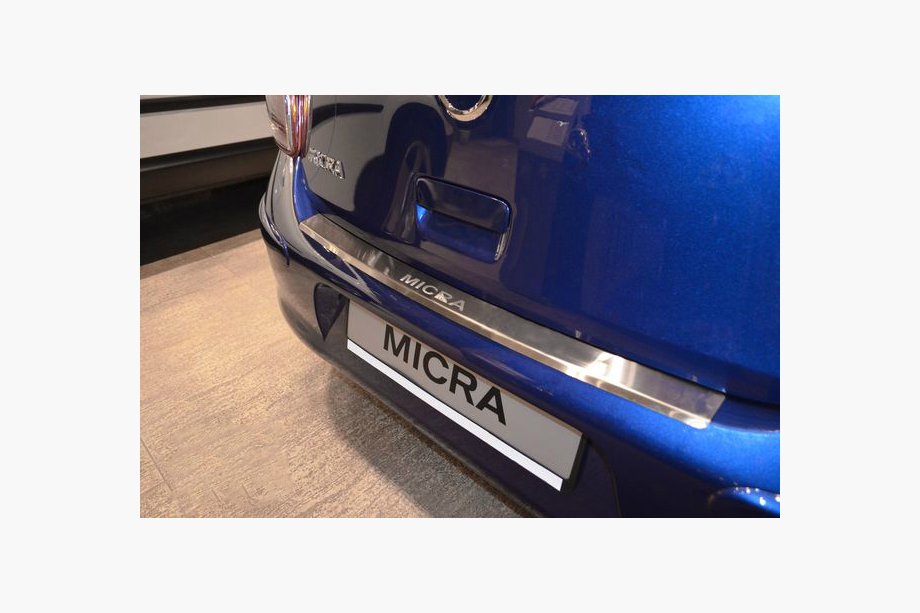Nissan Micra K13 2011–2016 Bakre stötfångarskydd med kant Nataniko (rostfritt stål) Image