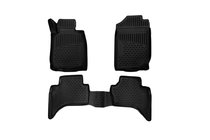 Mitsubishi L200 2015–2024 3D gummimattor för kupén (3 st, Novline) Double cab (П. Р.) foto 1