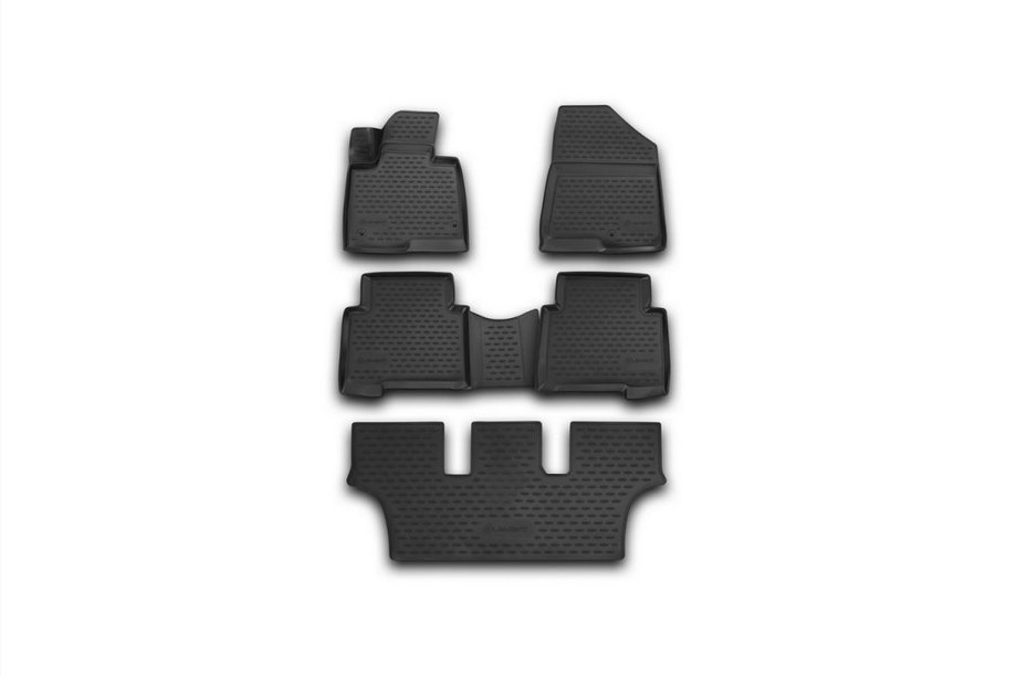 Hyundai Santa Fe 3 2012–2018 3D gummimattor för kupén (5 st, Novline) Grand Image
